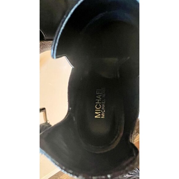 Michael Kors Boots Womens Size 5.5 Black Peep Toe Booties Heels MK - Picture 6 of 7